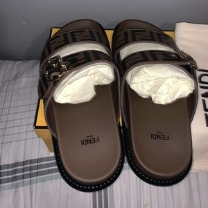 Fendi Leather Slides